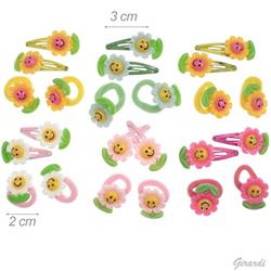 Set Bimba Elastici e Clic Clac 3 Cm Fiore Assortiti 